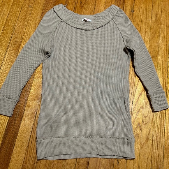 Mazik Womens Oversized Boat Neck Waffle Knit Tunic 3/4 Sleeve Size Medium - Picture 11 of 13